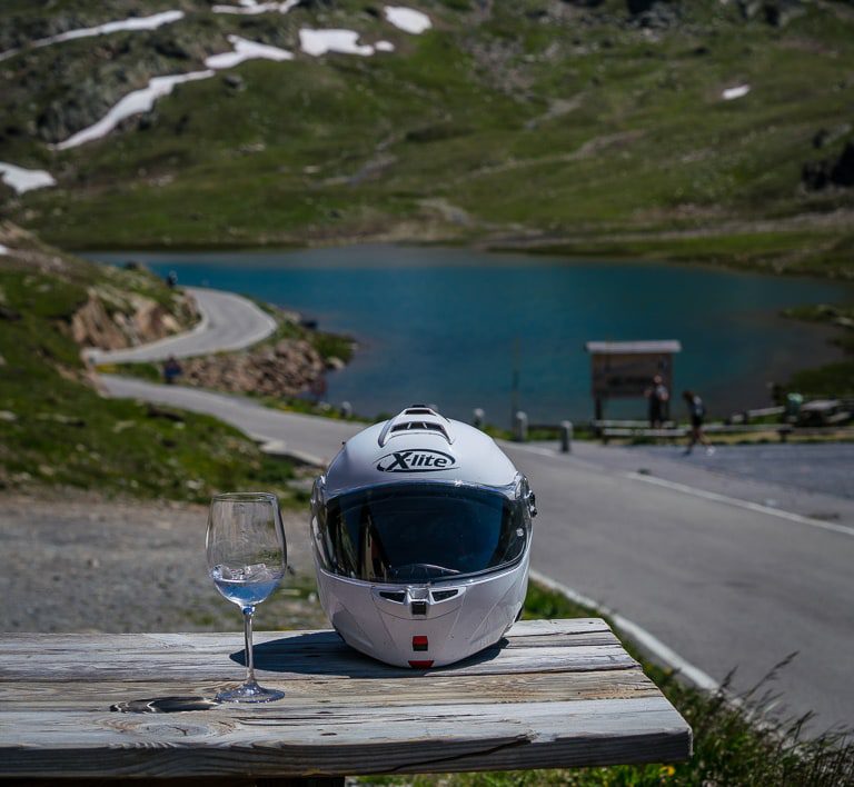 Relaxing at the top of the Gavia