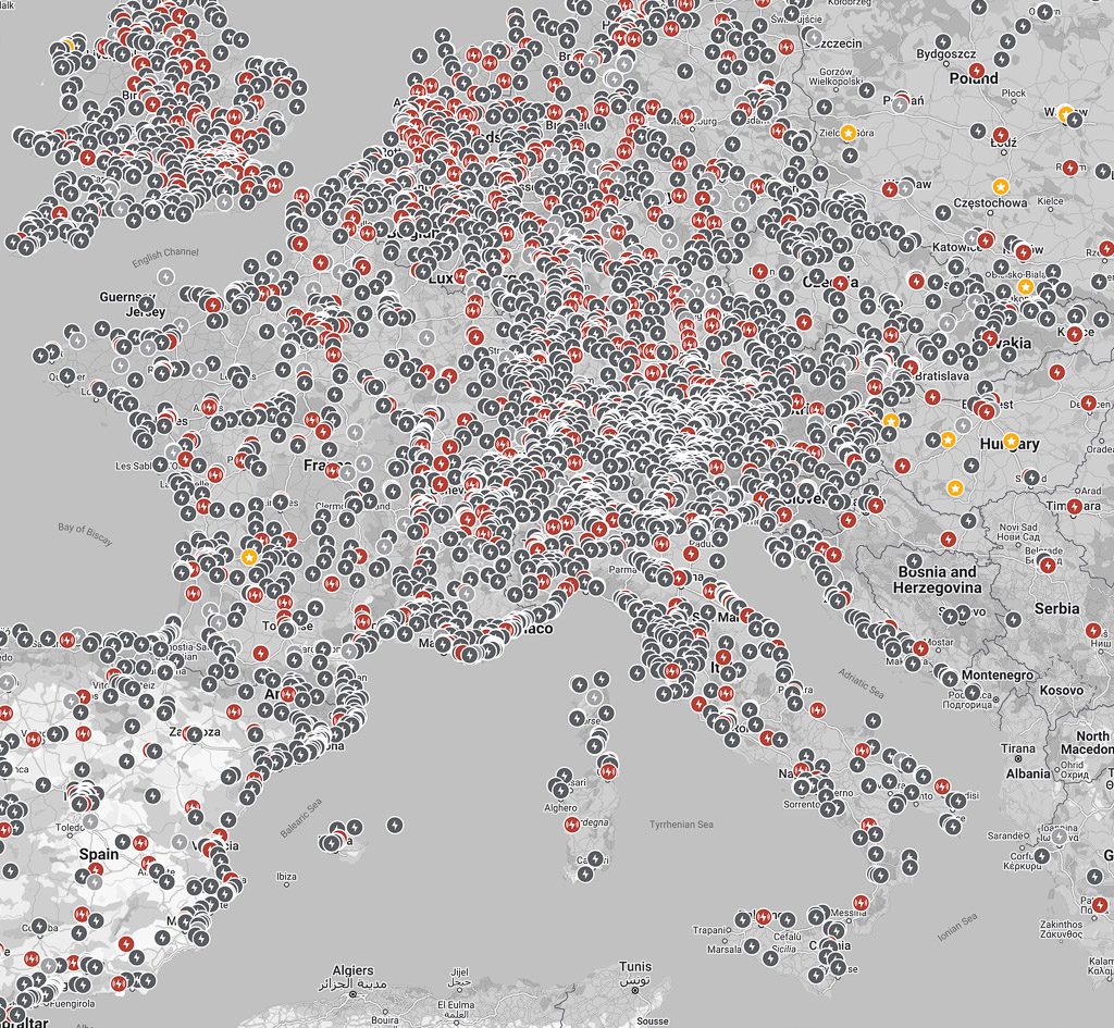 One year with the Tesla Model 3 Long Range 6 Map of Tesla charging points in Europe (August 2023). Any questions?
