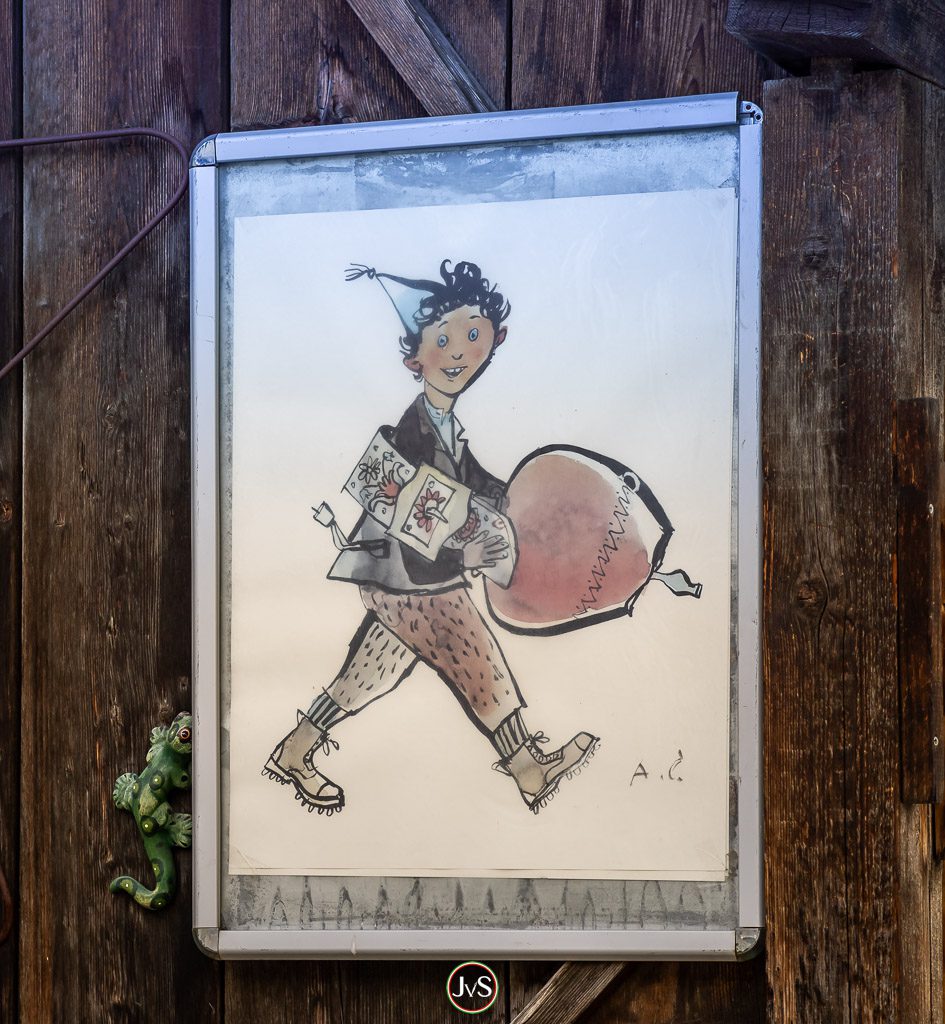 On the road in Guarda, the home of Schellen-Ursli